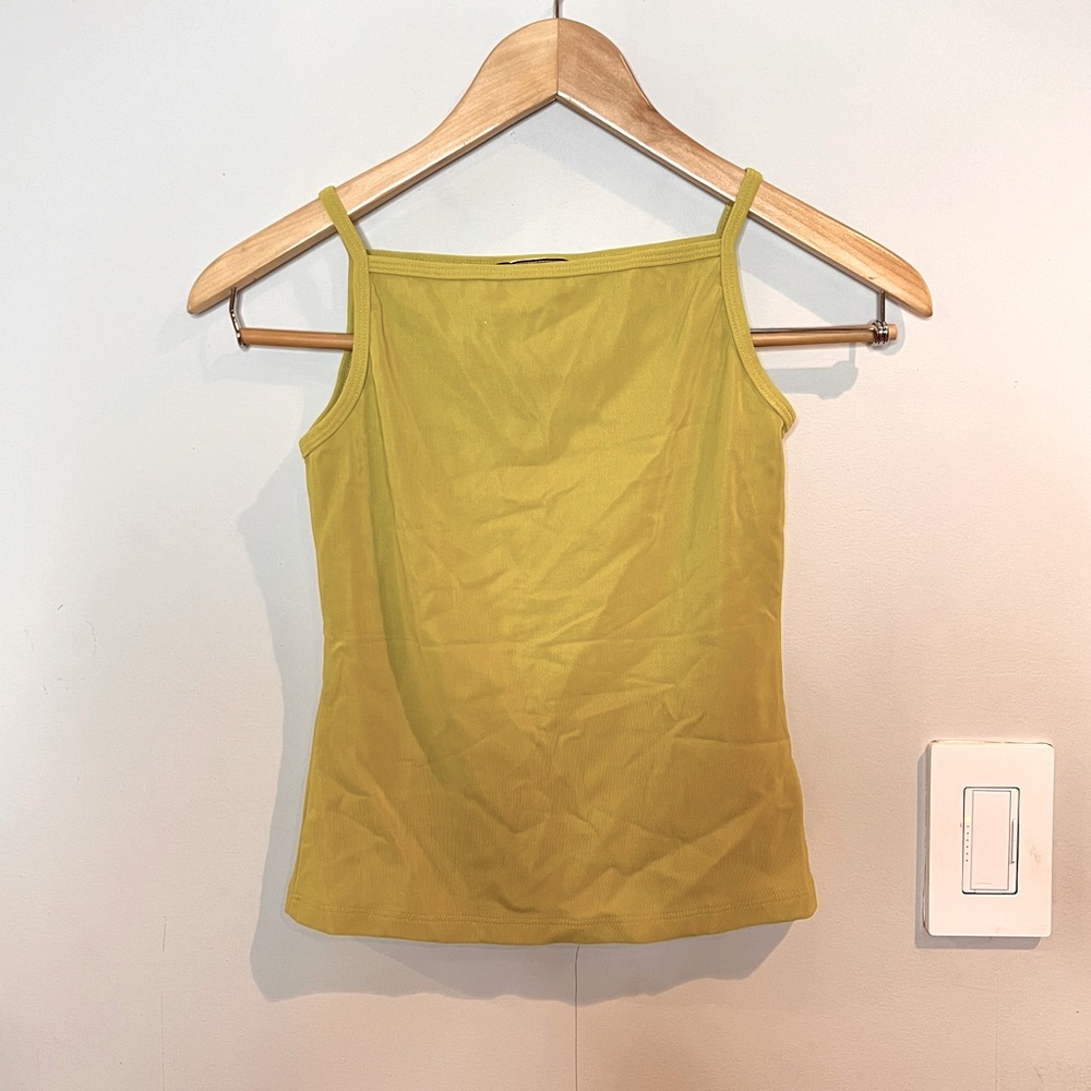 VINTAGE | 90s/Y2K Eye Candy green strappy stretch tank top